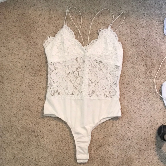Missguided Tops - White lace body suit from Misguided